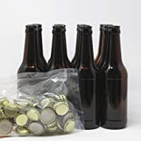 Set Botellas y chapas para elaborar cerveza en casa | El complemento perfecto | Envasa el mosto para la fermentación en…